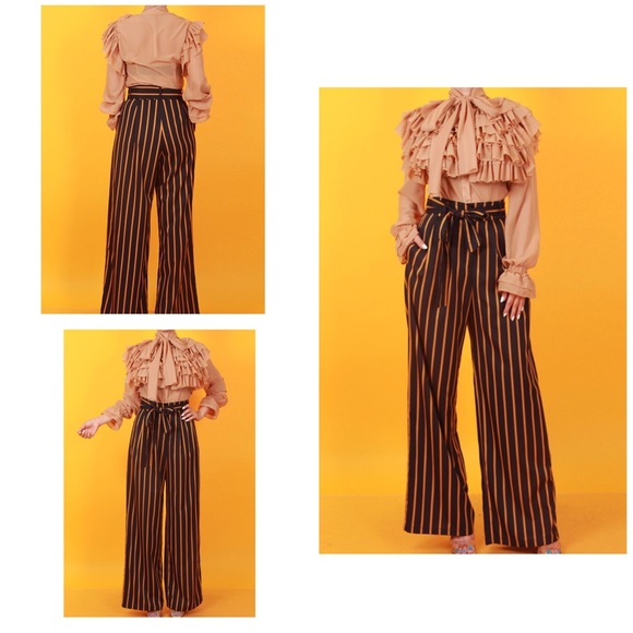 Tops - Taupe Ruffled Blouse